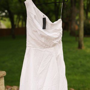 White Banana Republic One Shoulder Dress